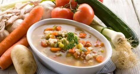 Sopa de purê de legumes para gastrite